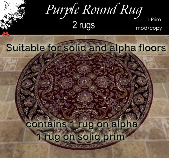Purple Round Rug with & without alpha