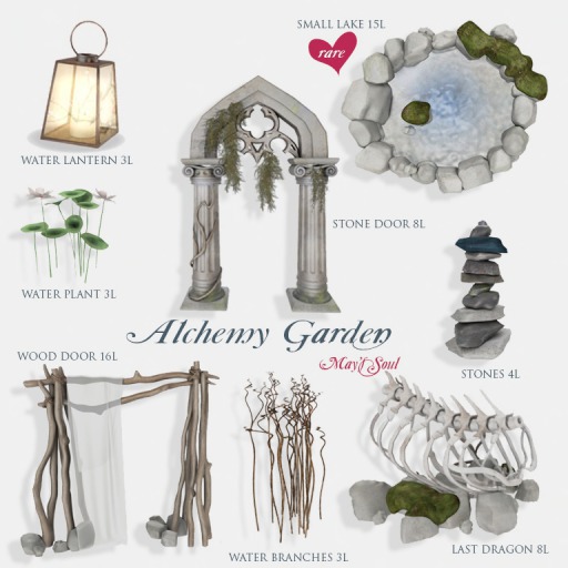 *May's Soul* Alchemy garden. Wood door