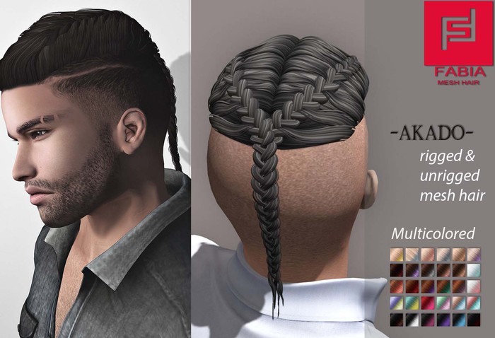 -FABIA- Mesh Hair  <Akado> Multicolored Tones