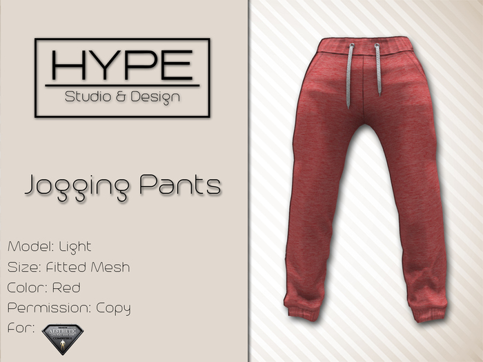 [ HYPE ] Jogging Pants Light Red