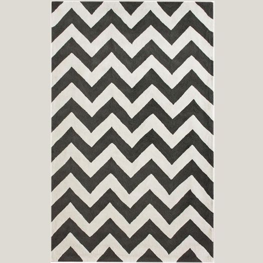 {Q-Essentials} Charcoal Chevron Rug