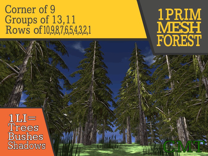 FULL PERM 1 Prim Mesh Pine Tree Forests