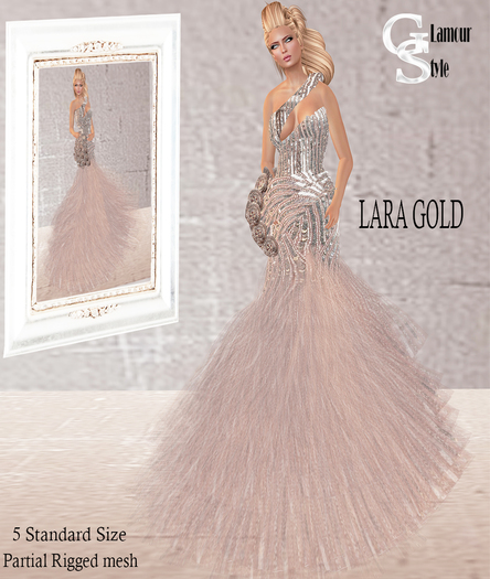 ! GS LARA GOWN DRESS GOLD APPLIER