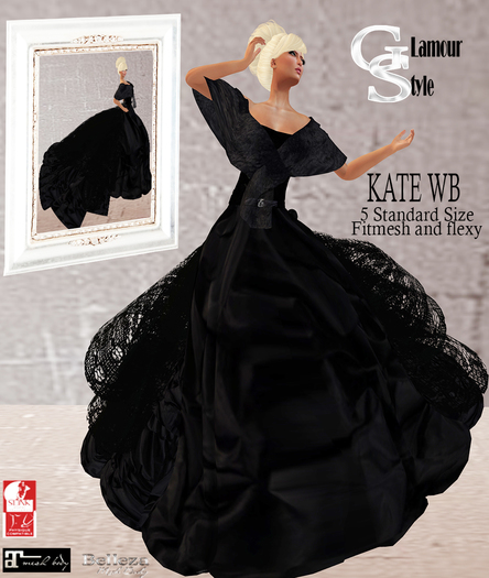 ! GS - KATE  MESH BLACK GOWN DRESS