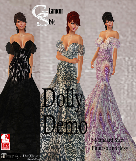 DEMO DOLLY MESH GOWN DRESS