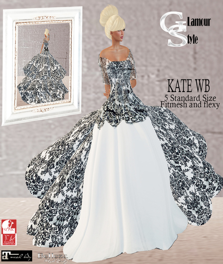 ! GS - KATE  MESH W/B GOWN DRESS