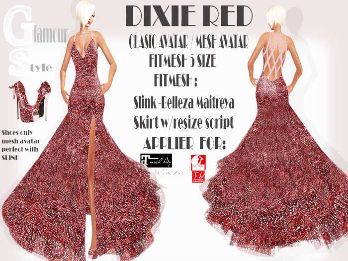 ! GS - DIXIE RED GOWN DRESS