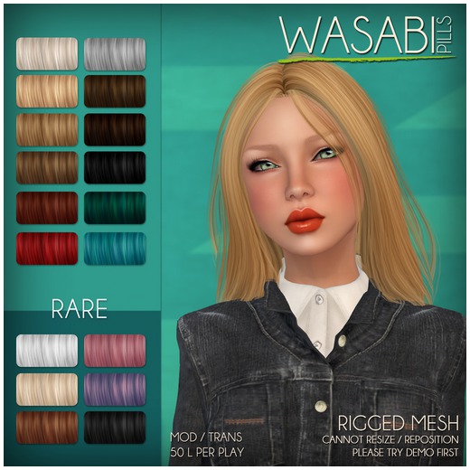 /Wasabi Pills/ Kira Mesh Hair - Ash - RARE