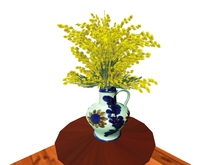 Mimosa bouquet in a vase