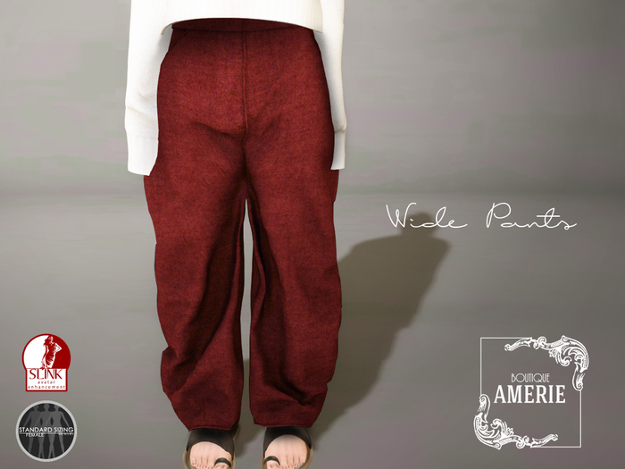 AMERIE M - Wide pants(Red)