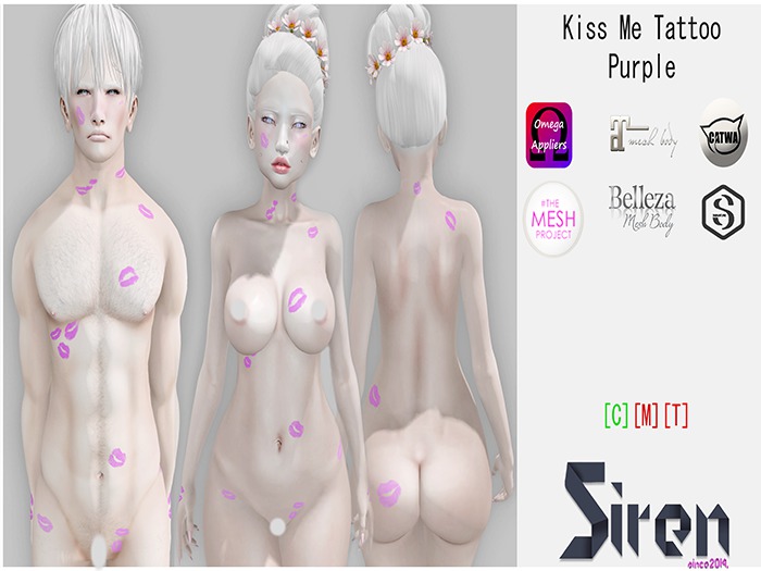 S I R E N Kiss Me Tattoo Purple