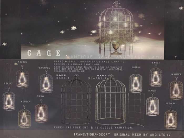 3){anc} cage. ornament {blue}