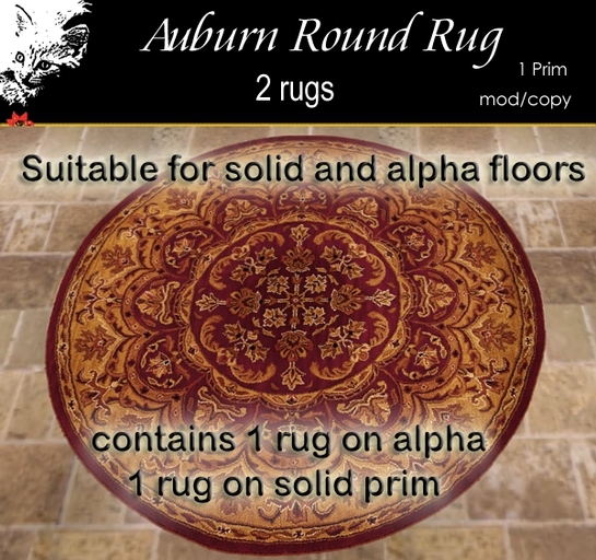 Auburn  Round Rug with & without alpha