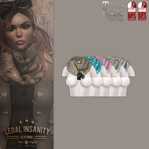 Legal Insanity - Lara wool 2 scarfs