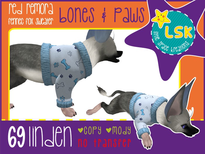 *LSK* RR Fennec Fox Sweater - Bones & Paws