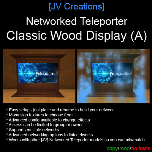 Classic Wood Display (A) Networked Teleporter - Easy Setup