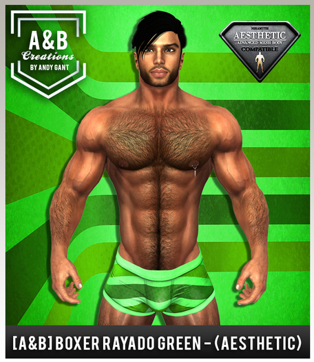 [A&B] Boxer Rayado green- (AESTHETIC)
