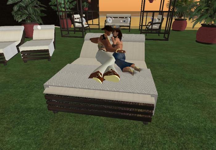 Florence Sunlounger with Animated Couple Pose