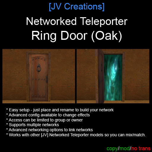 Ring Door (Oak) Networked Teleporter - Easy Setup