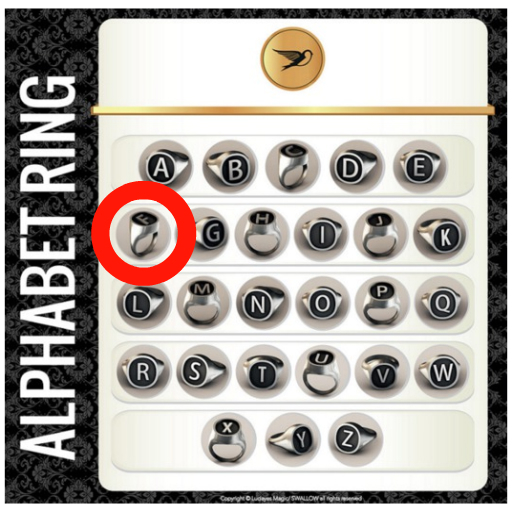 ^^Swallow Alphabet Ring/ F