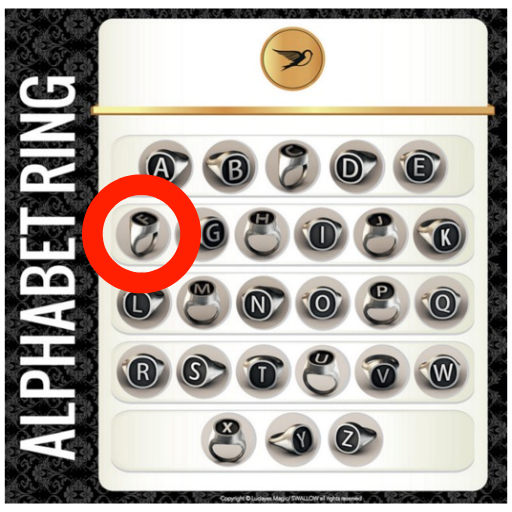 ^^Swallow Alphabet Ring/ F