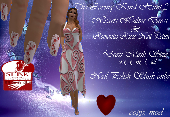 TLKH2 Hearts Halter Dress  & Rose Nails