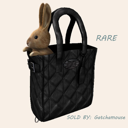 -David Heather-Stuffed Rabbit Tote/Black RARE