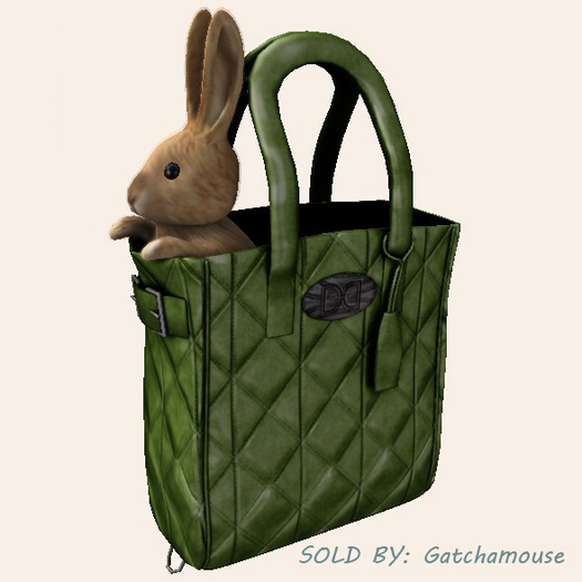-David Heather-Stuffed Rabbit Tote/Green