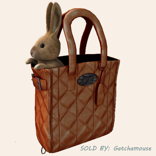 -David Heather-Stuffed Rabbit Tote/Orange