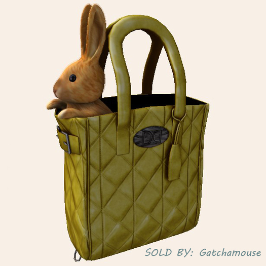 -David Heather-Stuffed Rabbit Tote/Yellow
