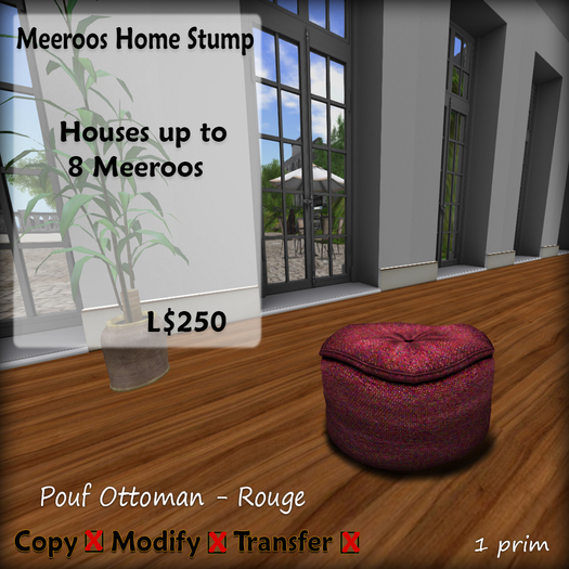 Meeroos Home Rouge Ottoman V3.0 BOXED L250