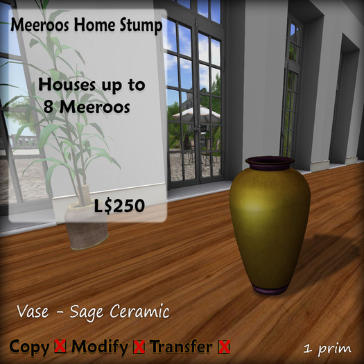 Meeroos Home  Vase - Sage Ceramic  V3.0 BOXED L250