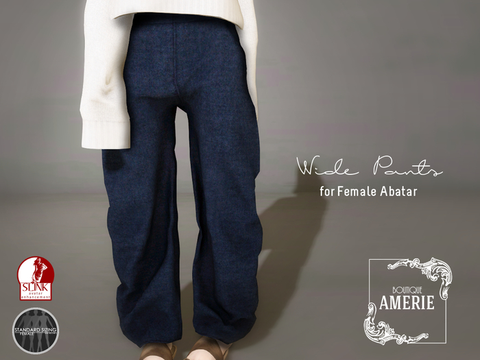 AMERIE - Wide pants(Navy)