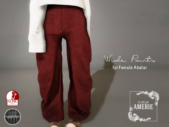 AMERIE - Wide pants(Red)