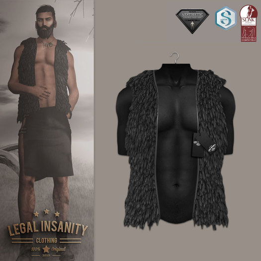 Legal Insanity - Jamie fur vest grey