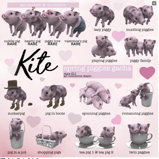KITE - Spring Piggies - Valentines Pig RARE