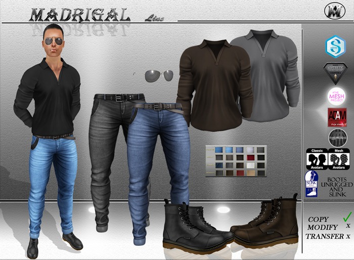 MADRIGAL.:Complet Outfit Carlo DEMO / /For Mesh and Standard  Avatar//
