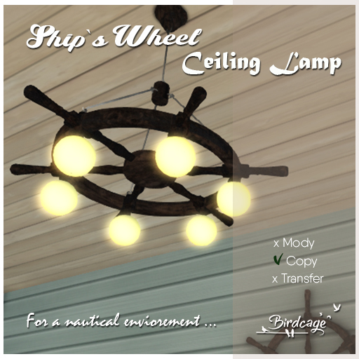 .:BC:.Ship`s Wheel Ceiling Lamp 