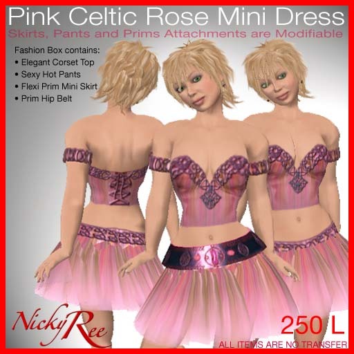 Pink Celtic Rose Mini Dress
