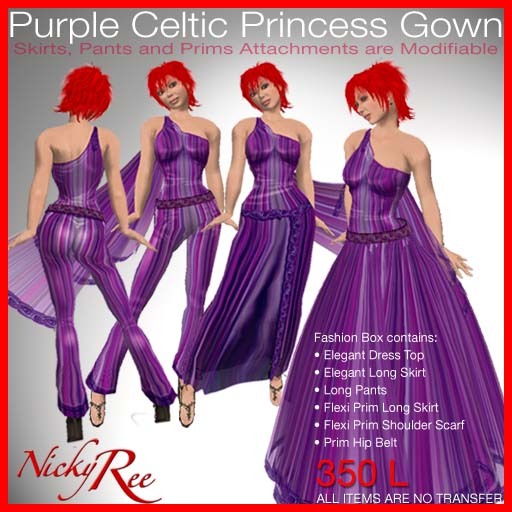 Purple Celtic Princess Gown