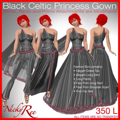Black Celtic Princess Gown