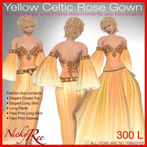 Yellow Celtic Rose Gown