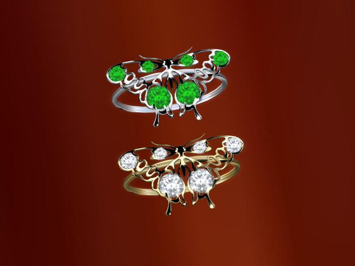 TM Butterfly Gemmed Right Hand Ring - BENTO