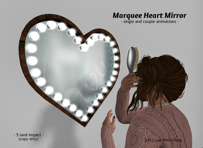 Marquee Heart Mirror with single & cuddle animations