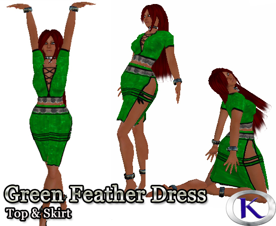Green Feather Dress