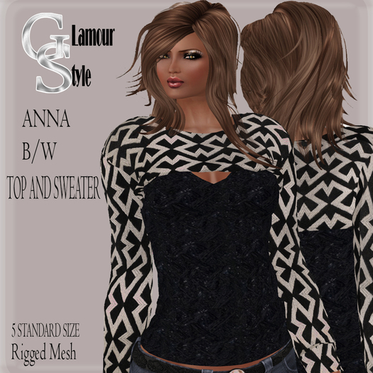 ! GS - ANNA TOP - SWEATER B/W
