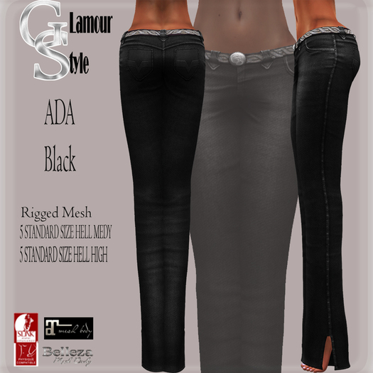 ! GS - ADA  MESH JEANS BLACK