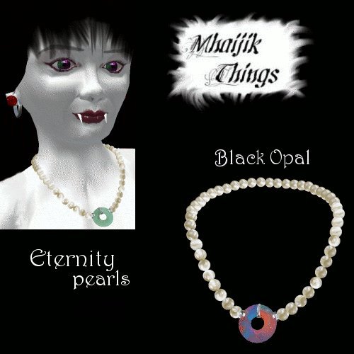 Pearls with Eternity Gem Black Opal