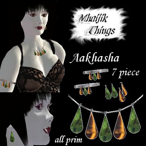 Silver Aakhasha Jewelry 7 pc Set