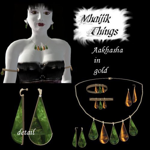 Gold Aakhasha Jewelry 7 pc Set